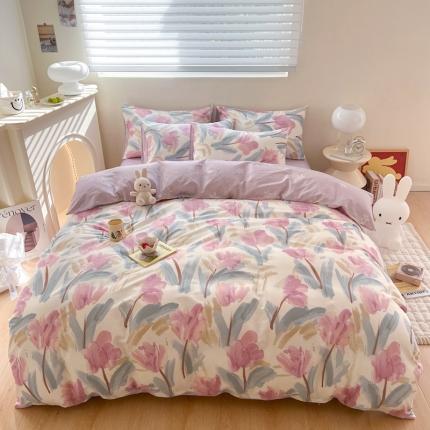 91家纺网 家纺一手货源 找家纺 总 顾里 40支13372全棉小清新系列四件套