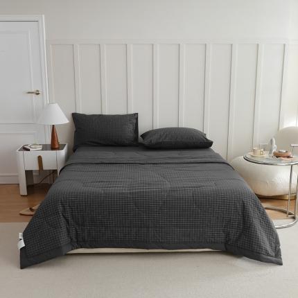 寐眠 2023新款全棉色织水洗棉夏被子被芯（羽丝棉） 小灰格