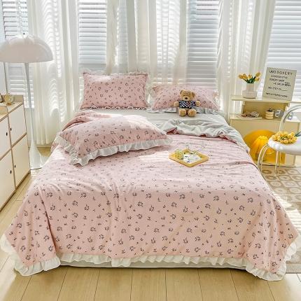 澳梵 小清新水洗棉麻夏被四件套 达菲庄园