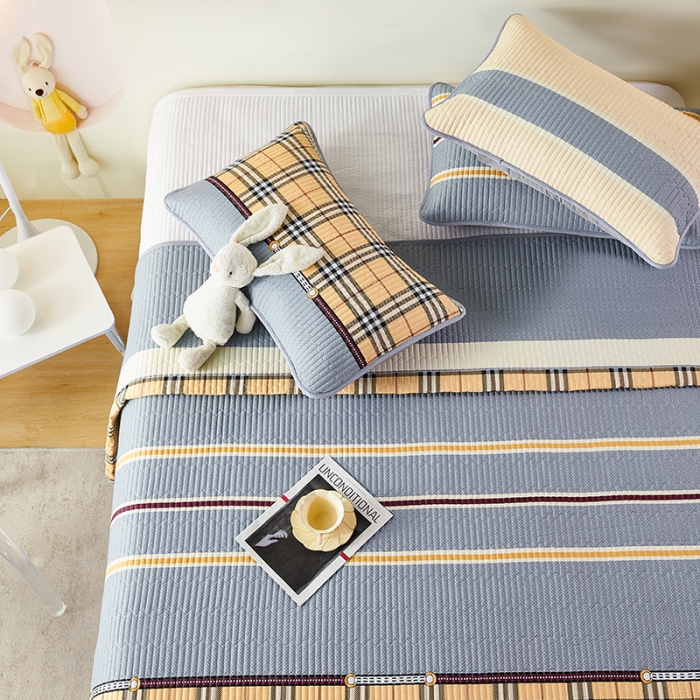 91家纺网 家纺一手货源 找家纺 莎果 2024新款正面纯棉绗缝床盖 经典生活