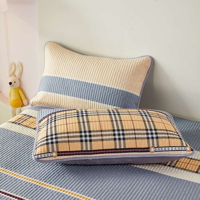 91家纺网 家纺一手货源 找家纺 莎果 2024新款正面纯棉绗缝床盖 经典生活