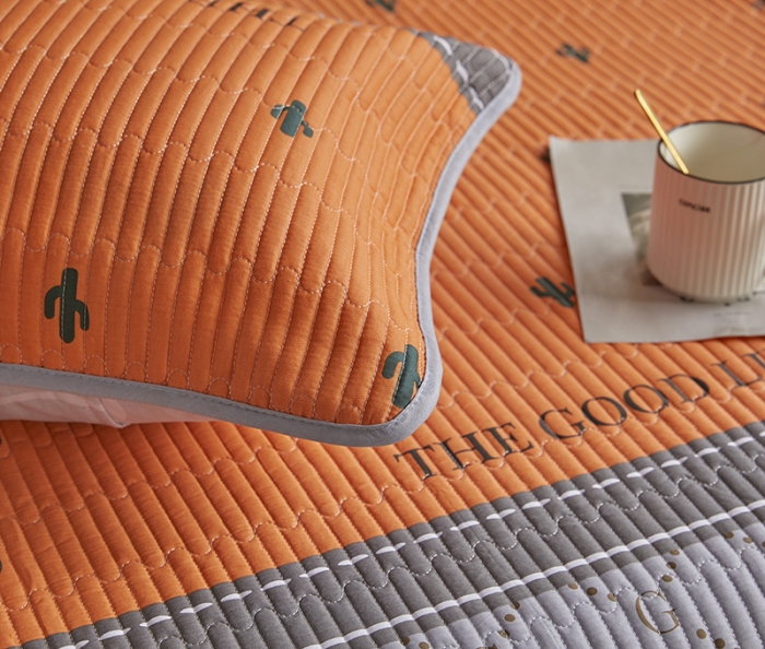 91家纺网 家纺一手货源 找家纺 莎果 2024新款正面纯棉绗缝床盖 乐享生活