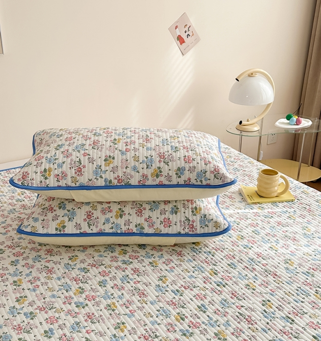 91家纺网 家纺一手货源 找家纺 莎果 2024新款正面纯棉绗缝床盖 繁华如梦