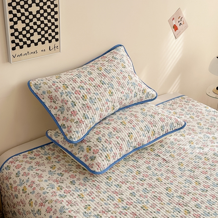 91家纺网 家纺一手货源 找家纺 莎果 2024新款正面纯棉绗缝床盖 繁华如梦