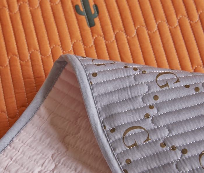 91家纺网 家纺一手货源 找家纺 莎果 2024新款正面纯棉绗缝床盖 乐享生活