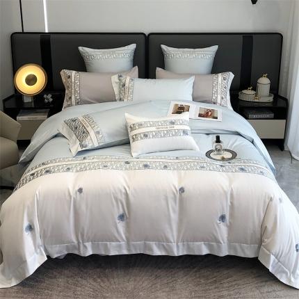 凯磊 新款 高支高密.长绒棉刺绣系列四件套-可可 可可-兰