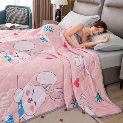 91家纺网 家纺一手货源 找家纺 （总）安琪 2025新款薄荷凉感丝冰淇淋夏被印花空调被直播