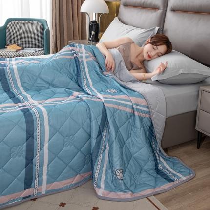 91家纺网 家纺一手货源 找家纺 （总）安琪 2025新款薄荷凉感丝冰淇淋夏被印花空调被直播