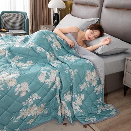 91家纺网 家纺一手货源 找家纺 （总）安琪 2025新款薄荷凉感丝冰淇淋夏被印花空调被直播