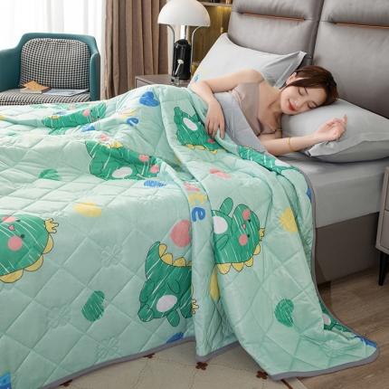 91家纺网 家纺一手货源 找家纺 （总）安琪 2025新款薄荷凉感丝冰淇淋夏被印花空调被直播