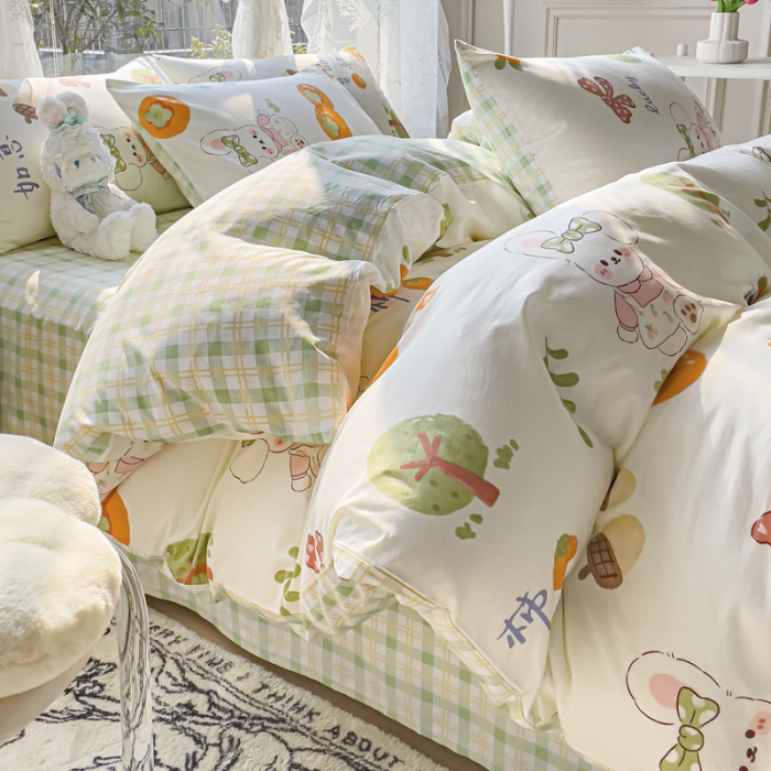 91家纺网 家纺一手货源 找家纺 （总）慕尚 2025新款全棉13372小清新印花四件套