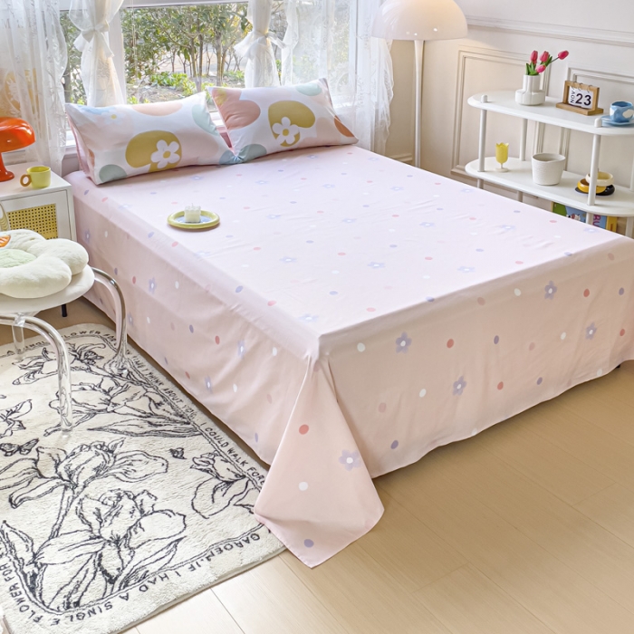 91家纺网 家纺一手货源 找家纺 2025新款全棉13372小清新印花四件套 心语