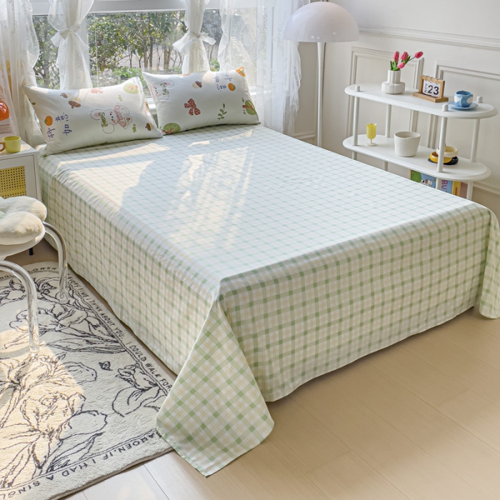 91家纺网 家纺一手货源 找家纺 2025新款全棉13372小清新印花四件套 兔发喜柿