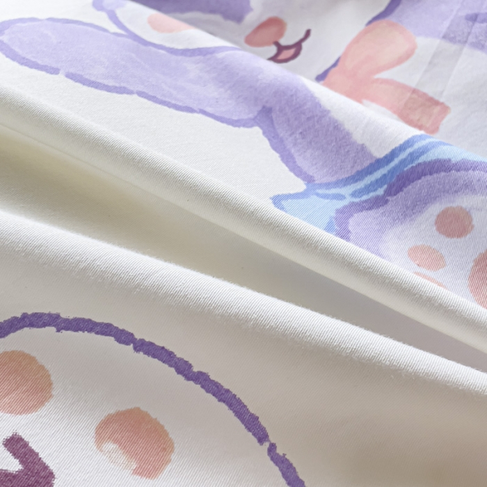 91家纺网 家纺一手货源 找家纺 2025新款全棉13372小清新印花四件套 魔法兔