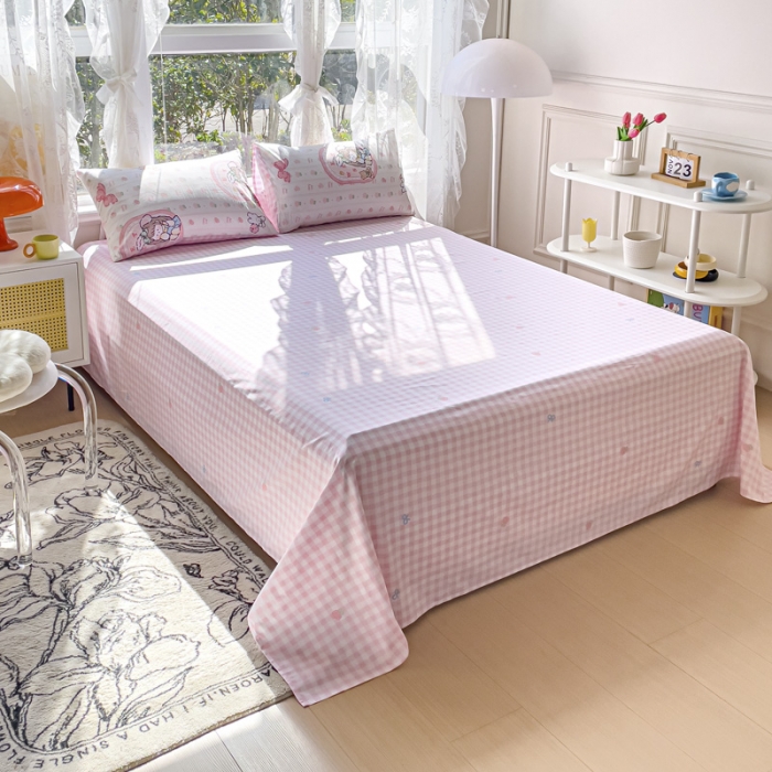 91家纺网 家纺一手货源 找家纺 2025新款全棉13372小清新印花四件套 魔法女孩