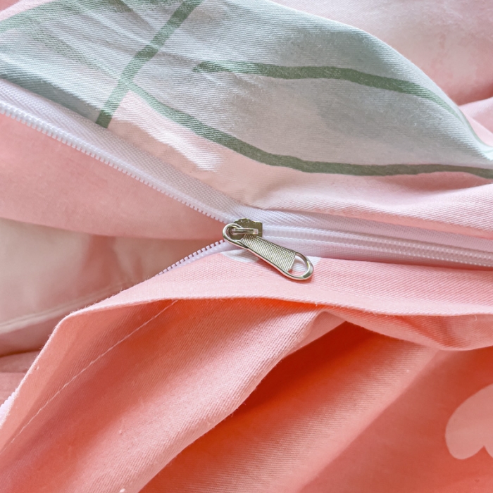 91家纺网 家纺一手货源 找家纺 2025新款全棉13372小清新印花四件套 快乐兔