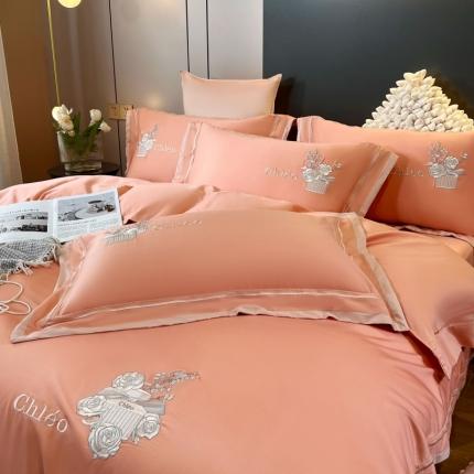 91家纺网 家纺一手货源 找家纺 （总）星尚家纺 2023新款100支长绒棉绣花四件套-锦湘