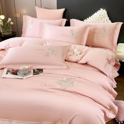 91家纺网 家纺一手货源 找家纺 （总）星尚家纺 2023新款100支长绒棉绣花四件套-锦湘