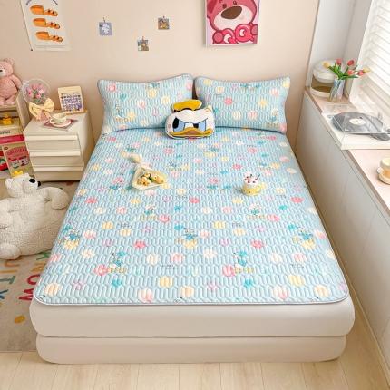 91家纺网 家纺一手货源 找家纺 佰亿莱 2024新款加厚乳胶凉席三件套迪士尼系列 七彩唐老鸭