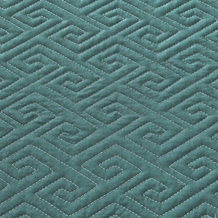 91家纺网 家纺一手货源 找家纺 罗艺轩 2024新款贡缎提花夹棉床裙四件套千鸟格系列 千鸟格-黛绿色