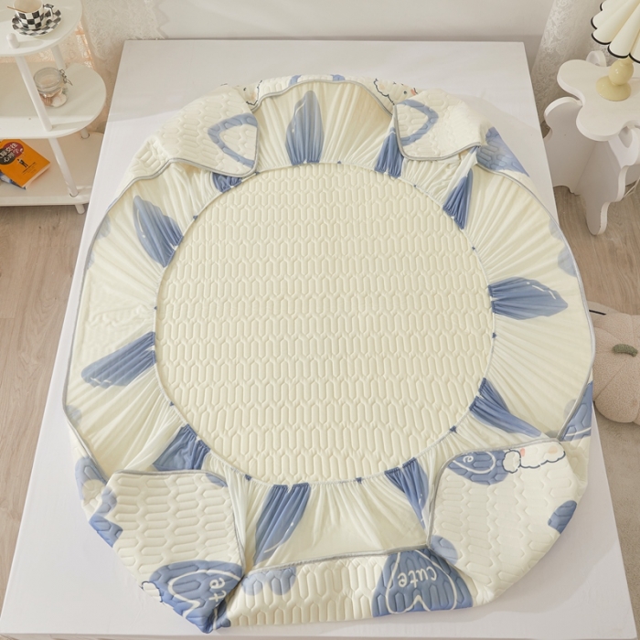 91家纺网 家纺一手货源 找家纺 湘之帛 2024新款0.5乳胶床笠凉席三件套 爱心小熊