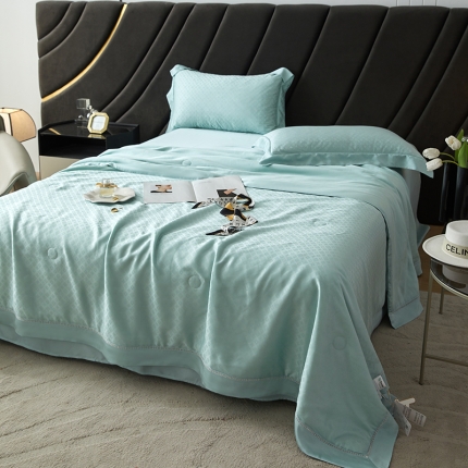 91家纺网 家纺一手货源 找家纺 2024新款天丝A类蚕丝空调被芯天丝镂空夏被四件套