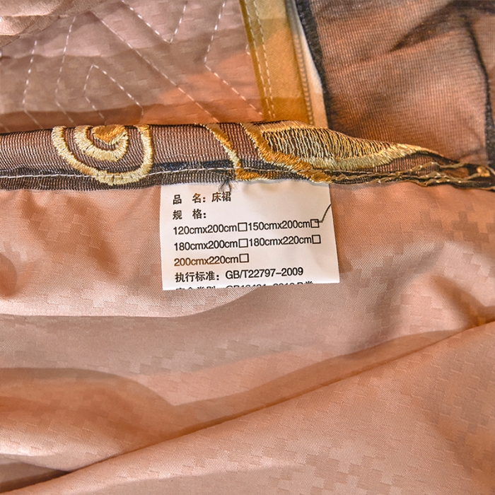 91家纺网 家纺一手货源 找家纺 罗艺轩 2024新款贡缎提花夹棉床裙三件套千鸟格系列 千鸟格-凝脂玉