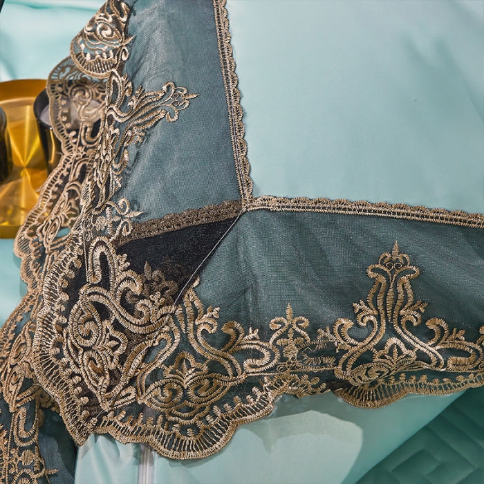 91家纺网 家纺一手货源 找家纺 （总）罗艺轩 2024新款贡缎夹棉床裙四件套凯撒王朝系列