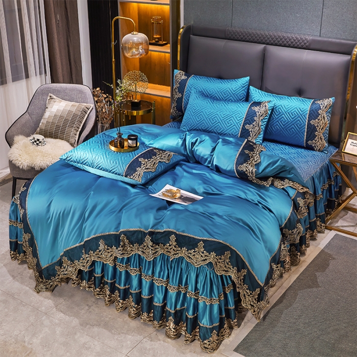 91家纺网 家纺一手货源 找家纺 罗艺轩 2024新款贡缎夹棉床裙四件套凯撒王朝系列 凯撒王朝-宾利兰