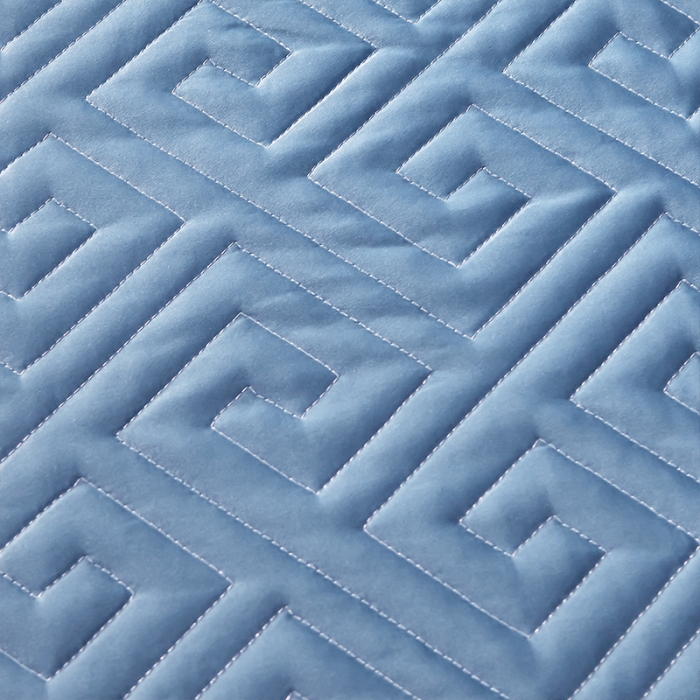 91家纺网 家纺一手货源 找家纺 罗艺轩 2024新款贡缎夹棉床裙四件套凯撒王朝系列 凯撒王朝-天际蓝