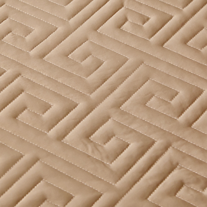 91家纺网 家纺一手货源 找家纺 罗艺轩 2024新款贡缎夹棉床裙三件套凯撒王朝系列 凯撒王朝-香槟金