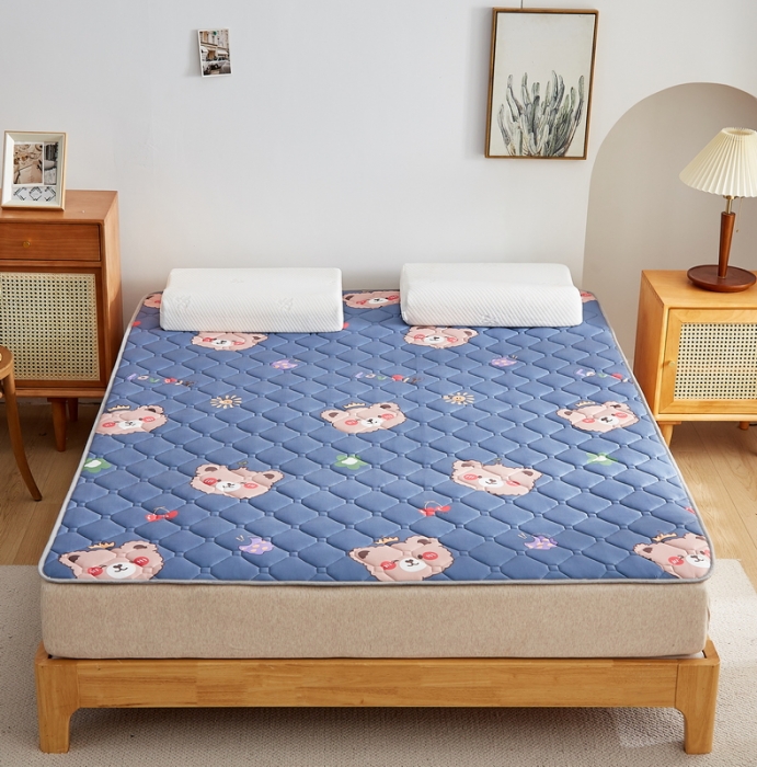 91家纺网 家纺一手货源 找家纺 迪乐妮 2023AB双面可用藤席夹棉床褥地垫成人款 灰熊