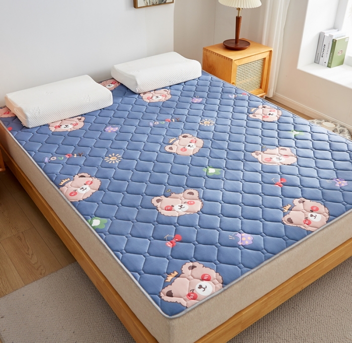 91家纺网 家纺一手货源 找家纺 迪乐妮 2023AB双面可用藤席夹棉床褥地垫成人款 灰熊