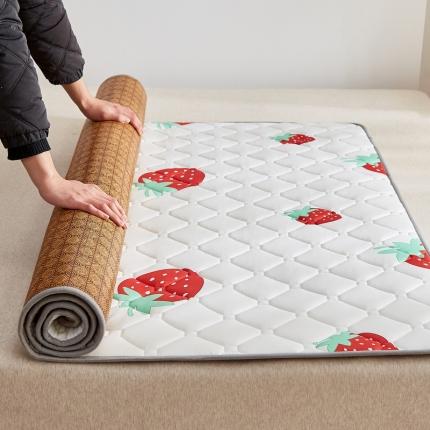 迪乐妮 2023AB双面可用藤席夹棉床褥地垫成人款 甜心草莓