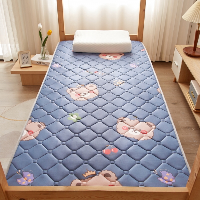 91家纺网 家纺一手货源 找家纺 迪乐妮 2024AB双面可用藤席凉席夹棉床褥地垫成人款 灰熊