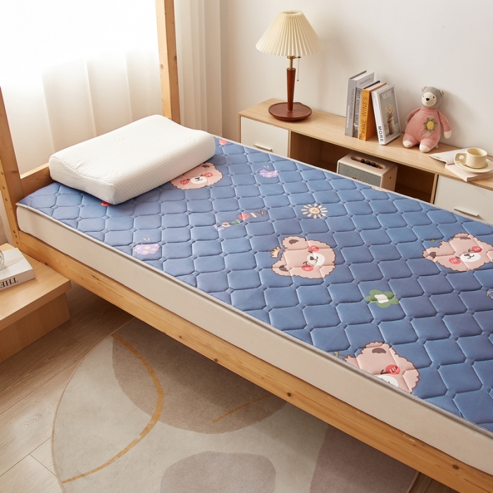 91家纺网 家纺一手货源 找家纺 迪乐妮 2024AB双面可用藤席凉席夹棉床褥地垫成人款 灰熊