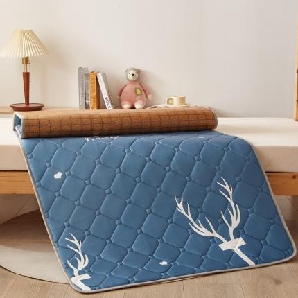 91家纺网 家纺一手货源 找家纺 迪乐妮 2024AB双面可用藤席凉席夹棉床褥地垫成人款 鹿灰