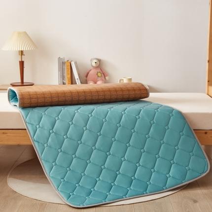 91家纺网 家纺一手货源 找家纺 迪乐妮 2024AB双面可用藤席凉席夹棉床褥地垫成人款 墨绿