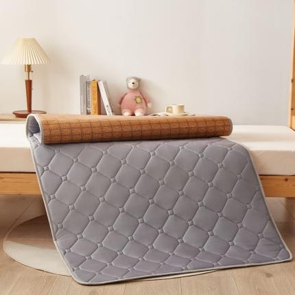 91家纺网 家纺一手货源 找家纺 迪乐妮 2024AB双面可用藤席凉席夹棉床褥地垫成人款绅士灰