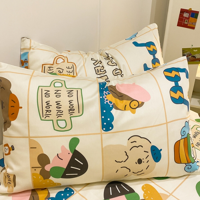 91家纺网 家纺一手货源 找家纺 简宜家居 2023新款全棉A版卡通印花床单 乐享生活