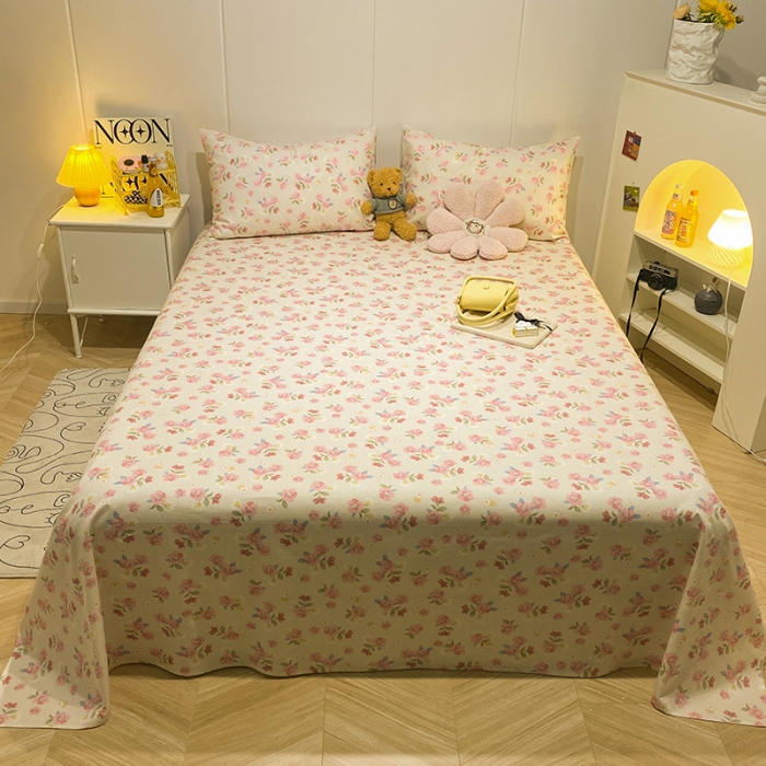 91家纺网 家纺一手货源 找家纺 简宜家居 2023新款全棉A版卡通印花床单 艾琳娜