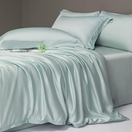 91家纺网 家纺一手货源 找家纺 蓝米卡夫 2024新款A类新风尚天丝系列四件套 天丝-春漾