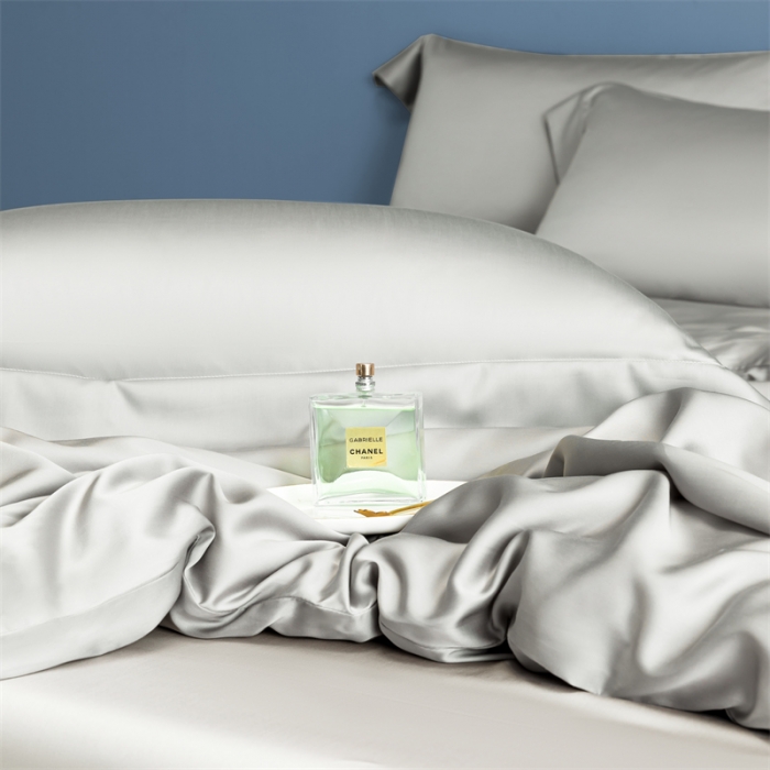 91家纺网 家纺一手货源 找家纺 蓝米卡夫 2024新款A类新风尚天丝系列四件套 天丝-山灰+英伦灰