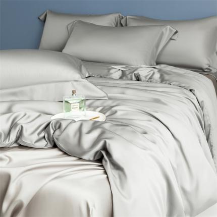 91家纺网 家纺一手货源 找家纺 蓝米卡夫 2024新款A类新风尚天丝系列四件套 天丝-山灰+英伦灰