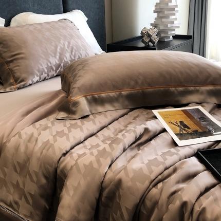 涞澳  天丝提花夏被&amp;夏被四件套 凯文-咖