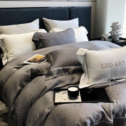 91家纺网 家纺一手货源 找家纺 涞澳家纺  2023新款天丝提花四件套 墨尔本-灰