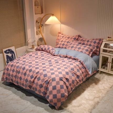 91家纺网 家纺一手货源 找家纺 (总) 简约 2025新款全棉四件套活性生态磨毛四件套