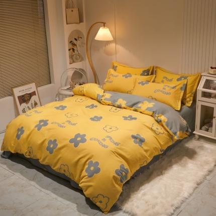 91家纺网 家纺一手货源 找家纺 (总) 简约 2025新款全棉四件套活性生态磨毛四件套