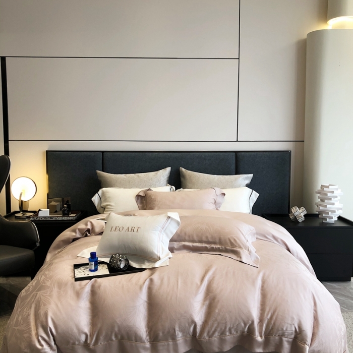 91家纺网 家纺一手货源 找家纺 涞澳家纺  2023新款天丝提花四件套 安娜-香槟