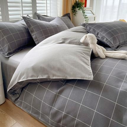 好亿来 2025新款无印风植物羊绒加厚斜纹磨毛四件套 迪亚斯-灰